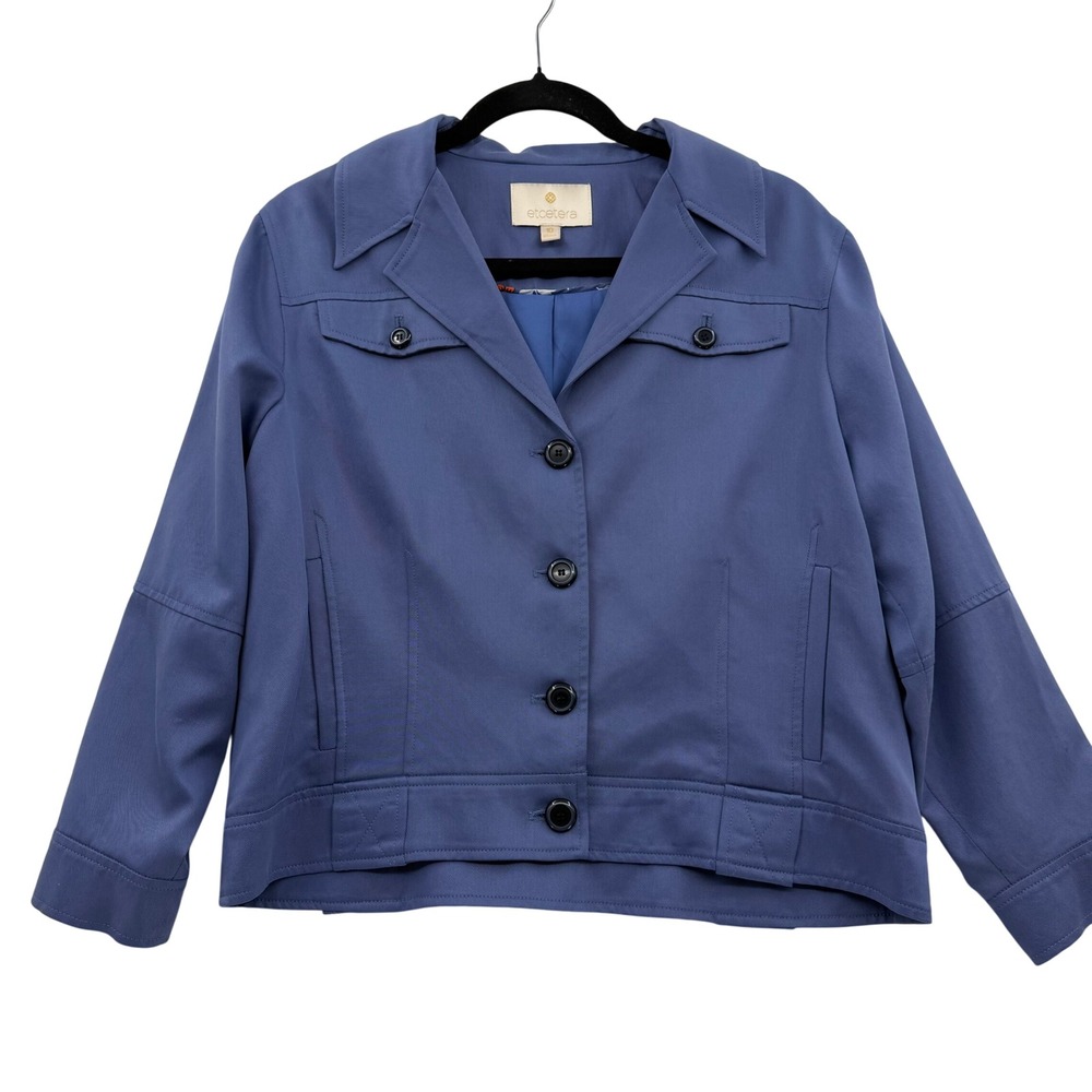 Etcetera Womens Jacket Size 10 Blue‎ Purple Lightweight Spring Coastal
